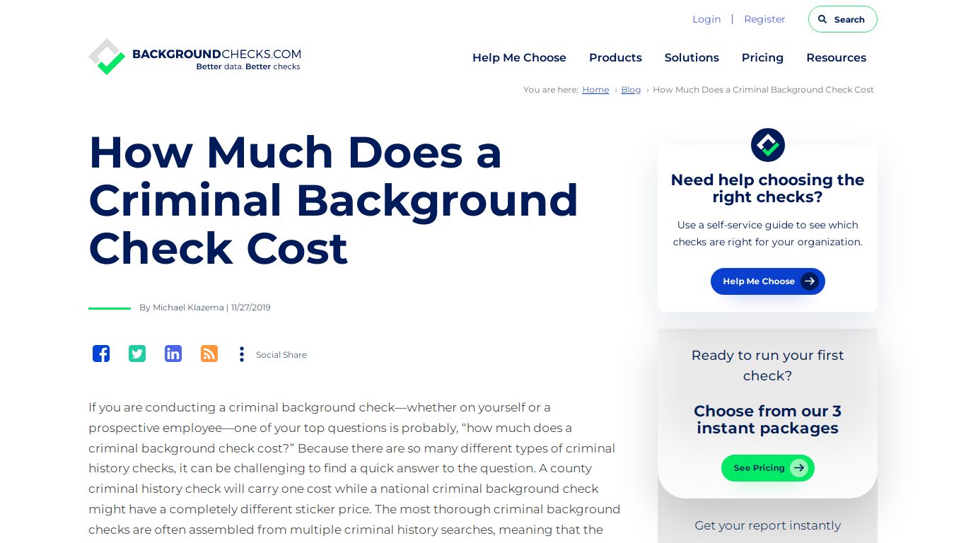 How Much Does a Criminal Background Check Cost